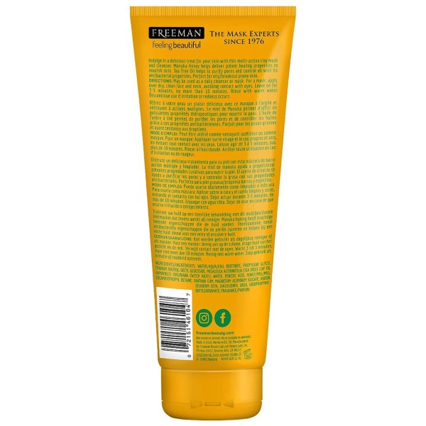 ماسک پاک کننده صورت تیوپی عسل و روغن درخت چای فریمن